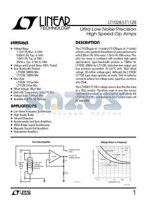 LT1028C datasheet - Ultra Low Noise Precision High Speed Op Amps