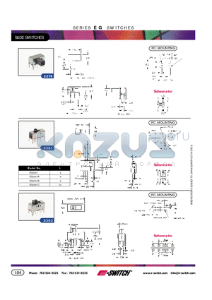 EG2301 datasheet - SLIDE SWITCHES