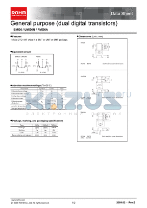 FMG6A datasheet - General purpose (dual digital transistors)