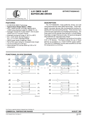 IDT74FCT163244C datasheet - 3.3V CMOS 16-BIT BUFFER/LINE DRIVER