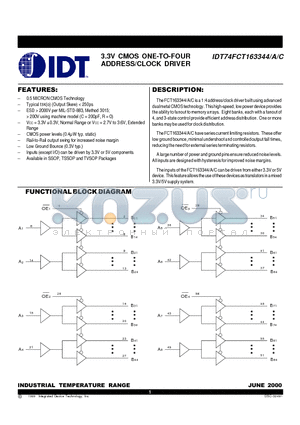 IDT74FCT163344APA datasheet - 3.3V CMOS ONE-TO-FOUR ADDRESS/CLOCK DRIVER