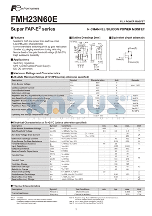 FMH23N60E datasheet - N-CHANNEL SILICON POWER MOSFET