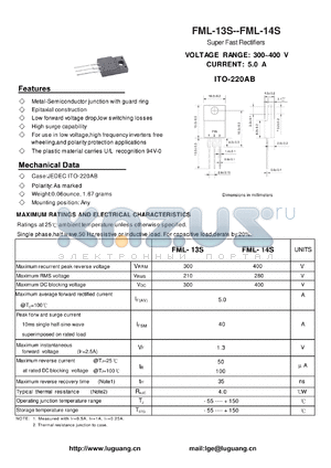 FML-13S datasheet - Super Fast Rectifiers