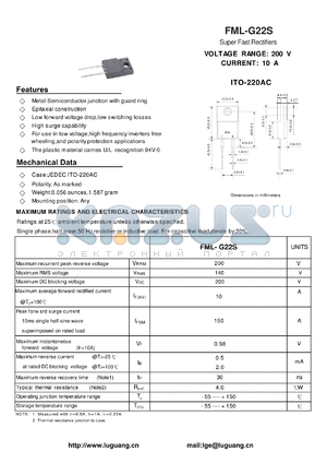 FML-G22S datasheet - Super Fast Rectifiers
