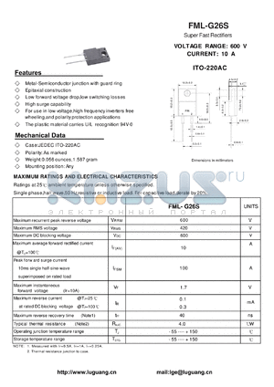 FML-G26S datasheet - Super Fast Rectifiers