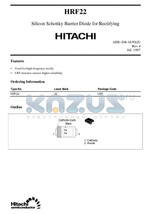 HRF22 datasheet - Silicon Schottky Barrier Diode for Rectifying