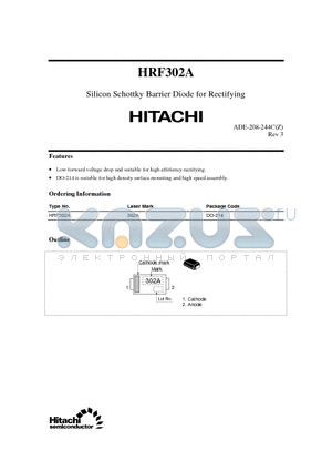 HRF302A datasheet - Silicon Schottky Barrier Diode for Rectifying