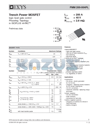 FMM200-004PL datasheet - Trench Power MOSFET