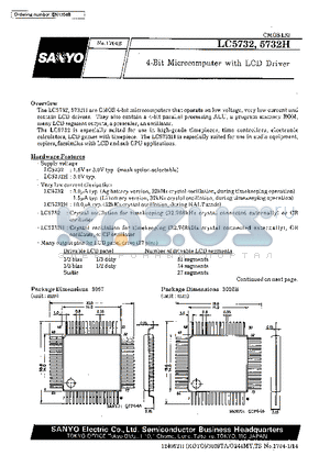 LC5732H datasheet - 4-Bit Microcomputer with LCD Driver