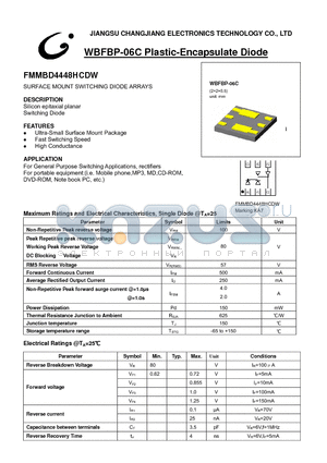 FMMBD4448HCDW datasheet - SURFACE MOUNT SWITCHING DIODE ARRAYS