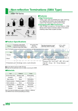 HRM-601D datasheet - Non-reflective Terminations (SMA Type)