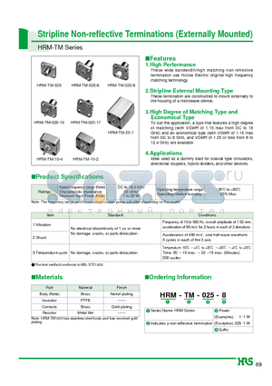 HRM-TM-025-17 datasheet - Stripline Non-reflective Terminations (Externally Mounted)