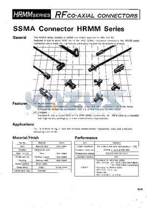 HRMM-200-2-C datasheet - RFCO-AXIAL CONNECTORS