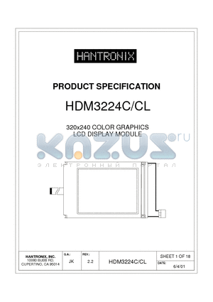 HDM3224C datasheet - 320x240 COLOR GRAPHICS LCD DISPLAY MODULE