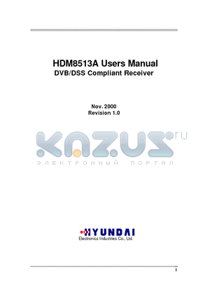 HDM8513 datasheet - DVB/DSS Compliant Receiver