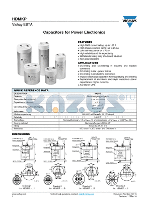 HDMKP1.1-240 datasheet - Capacitors for Power Electronics