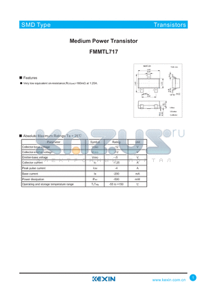 FMMTL717 datasheet - Medium Power Transistor