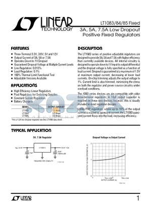 LT1084CP-5 datasheet - 3A, 5A, 7.5A Low Dropout Positive Fixed Regulators