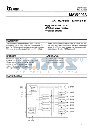 MAS8444AS datasheet - OCTAL 6-BIT TRIMMER IC