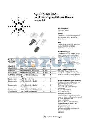 HDNS-2200001 datasheet - Solid-State Optical Mouse Sensor