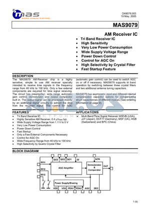 MAS9079A2TC00 datasheet - AM Receiver IC