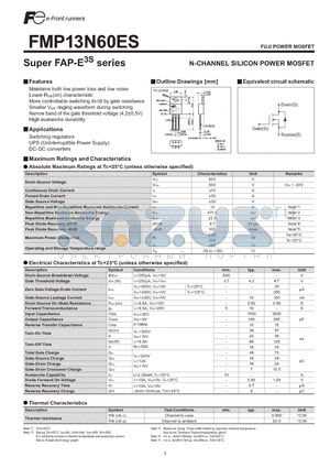 FMP13N60ES datasheet - N-CHANNEL SILICON POWER MOSFET