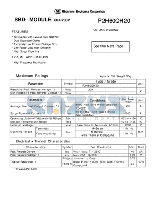 P2H60QH20 datasheet - Schottky Barrier Diode