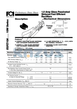 EGFZ10A datasheet - 1.0 Amp Glass Passivated Sintered Fast Efficient Rectifiers Mechanical Dimensions