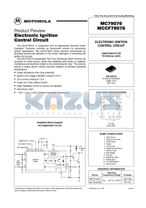 MC79076 datasheet - ELECTRONIC IGNITION CONTROL CIRCUIT