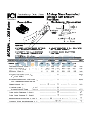 EGFZ20D datasheet - 2.0 Amp Glass Passivated Sintered Fast Efficient Rectifiers Mechanical Dimensions