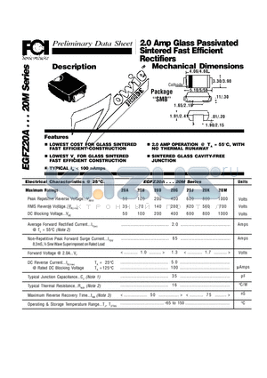 EGFZ20M datasheet - 2.0 Amp Glass Passivated Sintered Fast Efficient Rectifiers Mechanical Dimensions