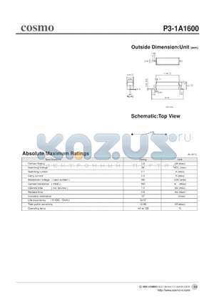 P3-1A1600 datasheet - Outside Dimension:Unit P3-1A1600