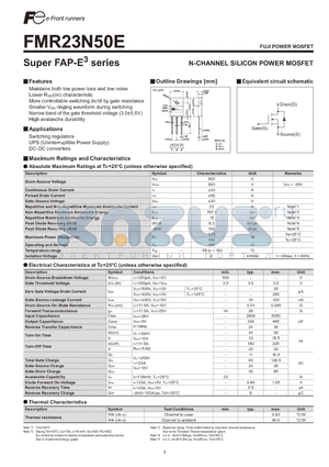 FMR23N50E datasheet - N-CHANNEL SILICON POWER MOSFET