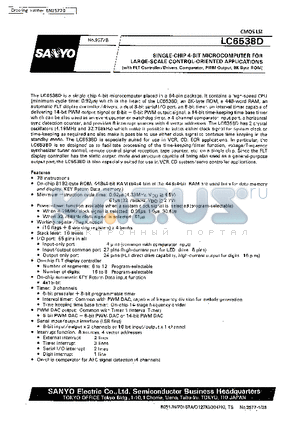 LC6538D datasheet - SINGLE-CHIP 4-BIT MICROCOMPUTER FOR LARGE-SCALE CONTROL-ORIENTED APPLICATIONS