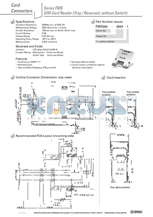 FMS006-3000-1 datasheet - SIM Card Reader