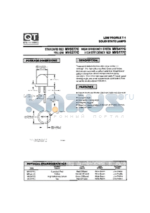 MV5477C datasheet - LOW PROFILE T-1 SOLID STATE LAMPS