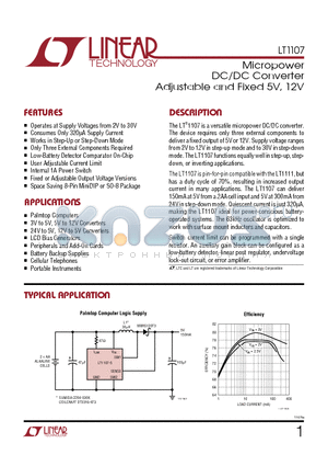 LT1107_02 datasheet - Micropower DC/DC Converter Adjustable and Fixed 5V, 12V