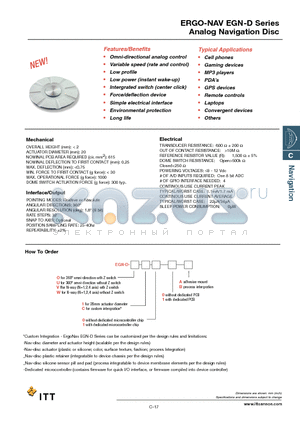 EGN-D-U100A datasheet - Analog Navigation Disc