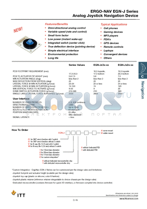 EGN-J-OC11B datasheet - Analog Joystick Navigation Device