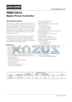 FMS7401LEMT8X datasheet - Digital Power Controller
