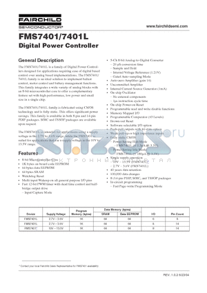 FMS7401LVN14 datasheet - Digital Power Controller