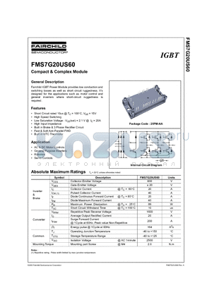 FMS7G20US60 datasheet - Compact & Complex Module