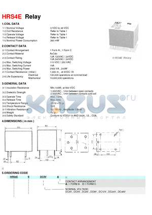 HRS4E-SDC9V datasheet - Relay