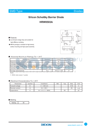 HRW0503A datasheet - Silicon Schottky Barrier Diode