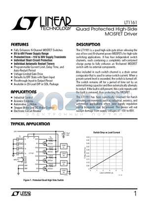 LT1161 datasheet - Quad Protected High-Side MOSFET Driver