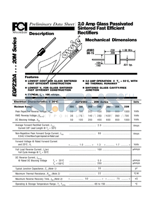 EGPZ20A datasheet - 2.0 Amp Glass Passivated Sintered Fast Efficient Rectifiers Mechanical Dimensions