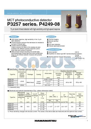 P3257-01 datasheet - MCT photoconductive detector