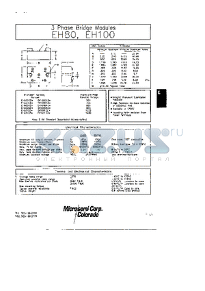 EH10006ZI datasheet - 3 PHASE BRIDGE MODULES