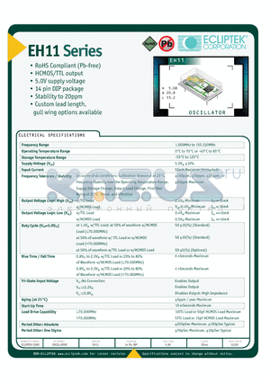 EH1100TS-70000M-CL datasheet - OSCILLATOR