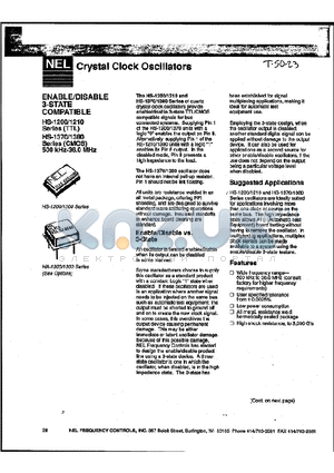 HS-1200 datasheet - Crystal Clock Osclilators